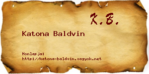 Katona Baldvin névjegykártya